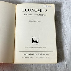 Economics Institutions and Analysis Gerson Antell 1974 AMSCO Textbook Vintage