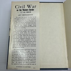 Civil War on the Western Border 1854-1865 Jay Monaghan HC 1955 Bonanza Books