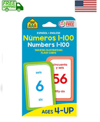 School Zone – Bilingual Numbers 1-100 Flash Cards – Ages 4+, Preschool to…