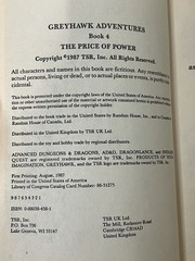 Greyhawk Adventures – The Name of the Game, Price Of Power: By Rose ESTES – PB