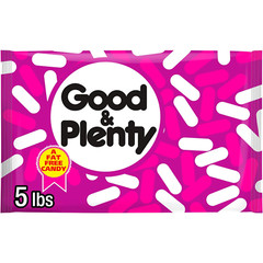 GOOD & PLENTY Licorice Fat Free, Candy Bulk Bag, 5 Lbs