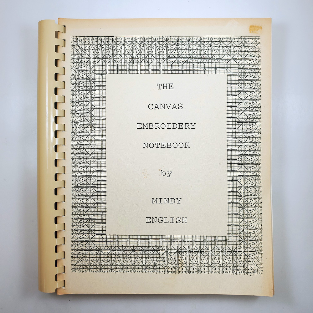 The Canvas Embroidery Notebook by Mindy English VTG 1986 Comb Bound Paperback