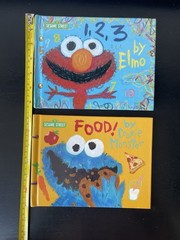 Sesame Street Y2k Food! By Cookie Monster 1,2,3 By Elmo Hardcover Kids Books Set