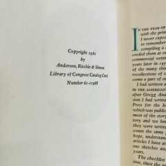 THE WARD RITCHIE PRESS 1961 INSCRIBED Limited Edition