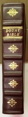 ANTIQUE DOUAY RHEIMS CATHOLIC VULGATE BIBLE; FINE BINDING FULL LEATHER [ca1943]