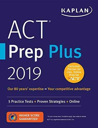 ACT Prep Plus 2019: 5 Practice – Paperback, by Kaplan Test Prep – Acceptable n