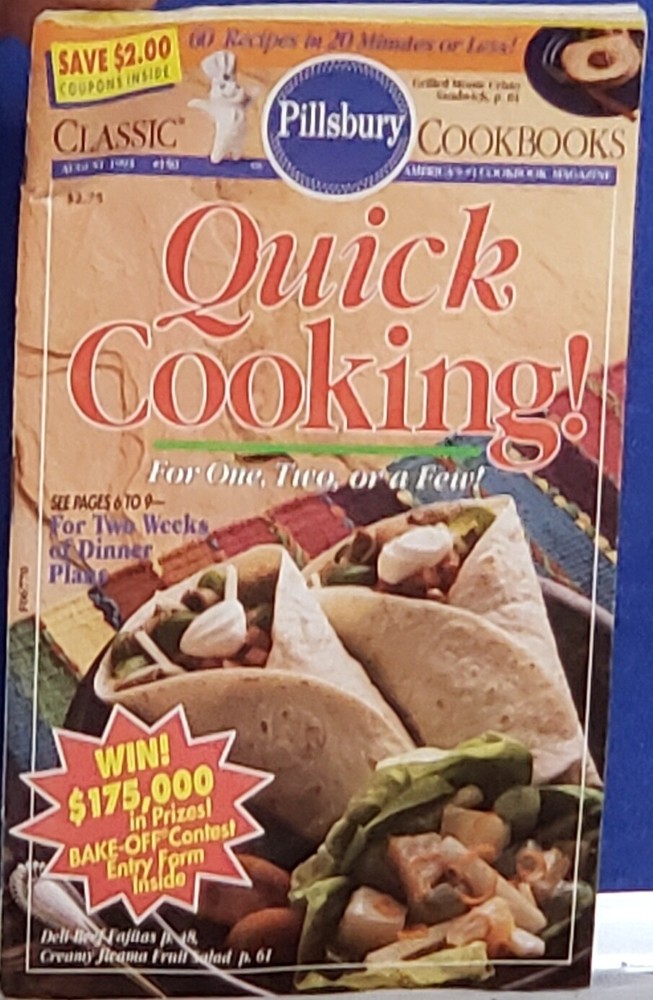 QUICK COOKING! Classic COOKBOOK #150 PILLSBURY Aug 93 Retail $2.75