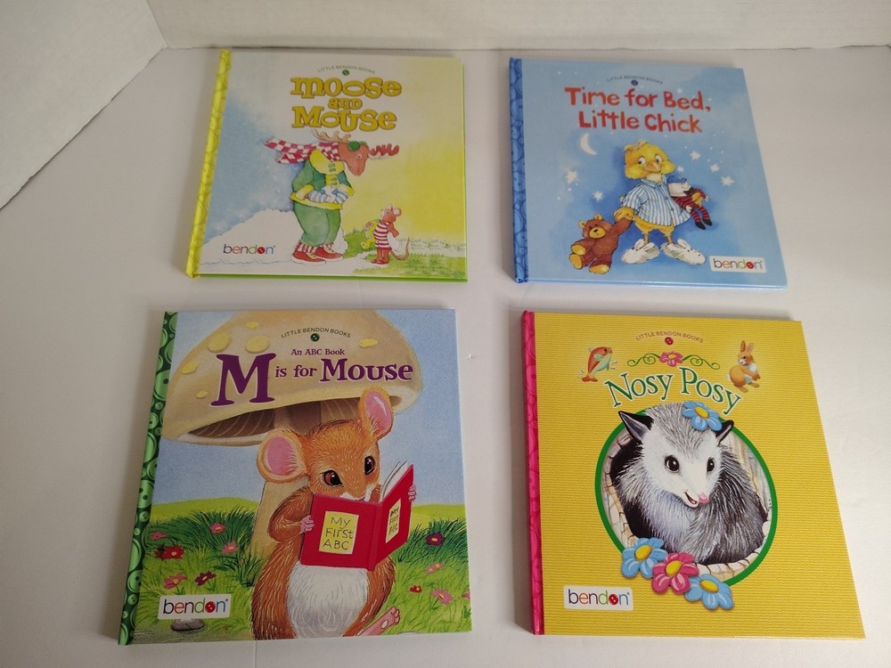 Lot Of 4 Little Bendon Books Moose And Mouse, Time For Bed Little Chick, M Is…