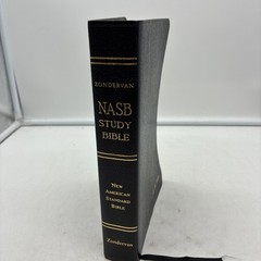 1999 Zondervan NASB STUDY BIBLE Black Bonded Leather D Red Letter USA