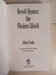 REVOLT AGAINST THE MODERN WORLD Julius Evola 1995 HC Occult Philosophy Politics