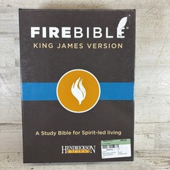 FireBible KJV Study Bible Bonded Leather Black Spirit-Led Living Hendrickson