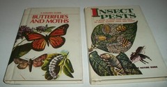Golden Guide Butterflies Moths Insects Pests lot 2 hardcover ex-lib perma-bound