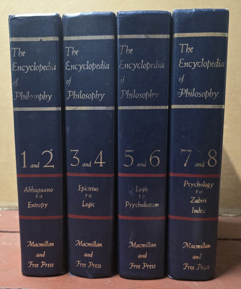 Complete 4 Volume Set Encyclopedia of Philosophy Macmillan and Free Press 1972