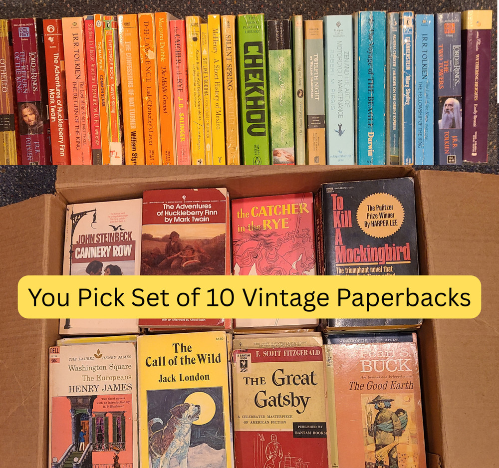 Vintage Paperbacks PICK YOUR OWN Set of 10 Classic Literature Steinbeck Austen