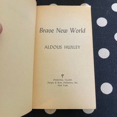Brave New World by Aldous Huxley 1969 Perennial Paperback Edition
