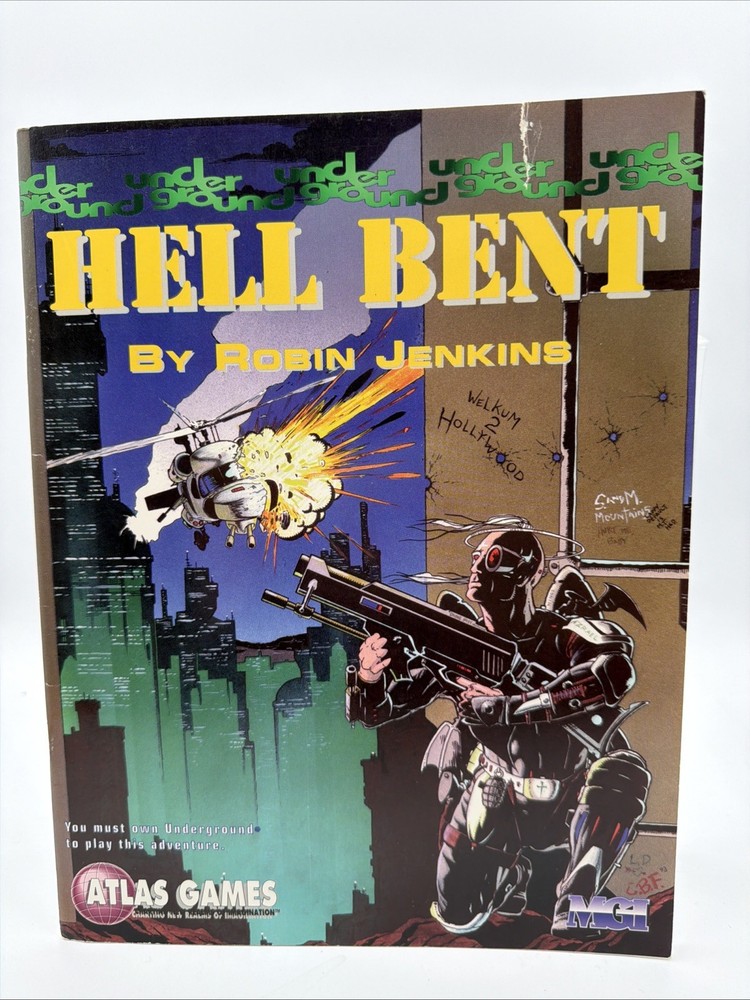 Underground RPG Hell Bent Atlas Games By Robin Jenkins AG5400