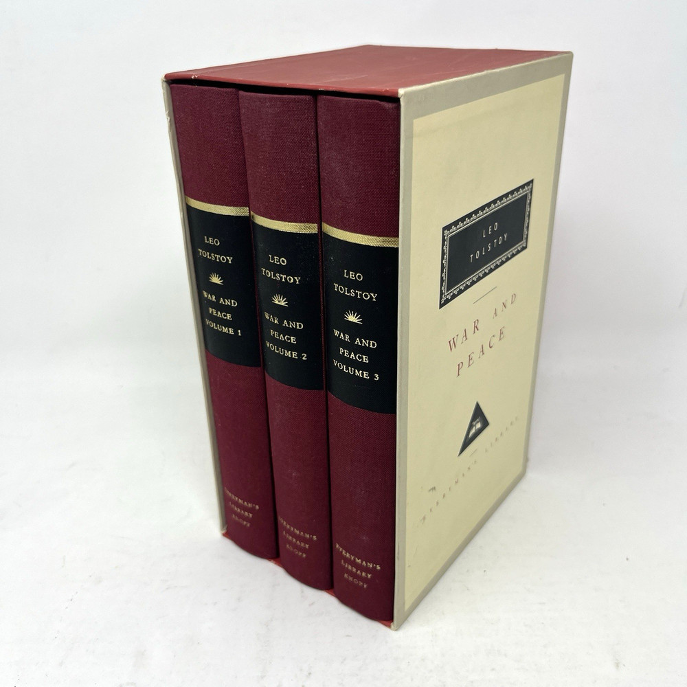 WAR AND PEACE 3 volume HC set w/ Slipcase Leo Tolstoy Everyman’s Library