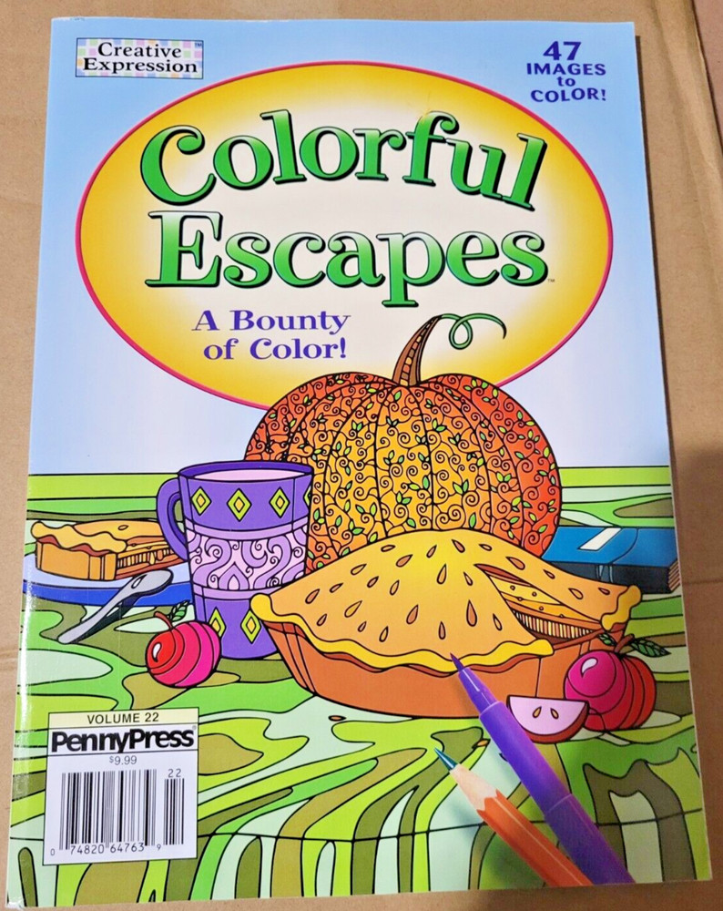 COLORFUL ESCAPES – A Bounty of Color! Vol. 22 – Adult Coloring Book – 47 Pages