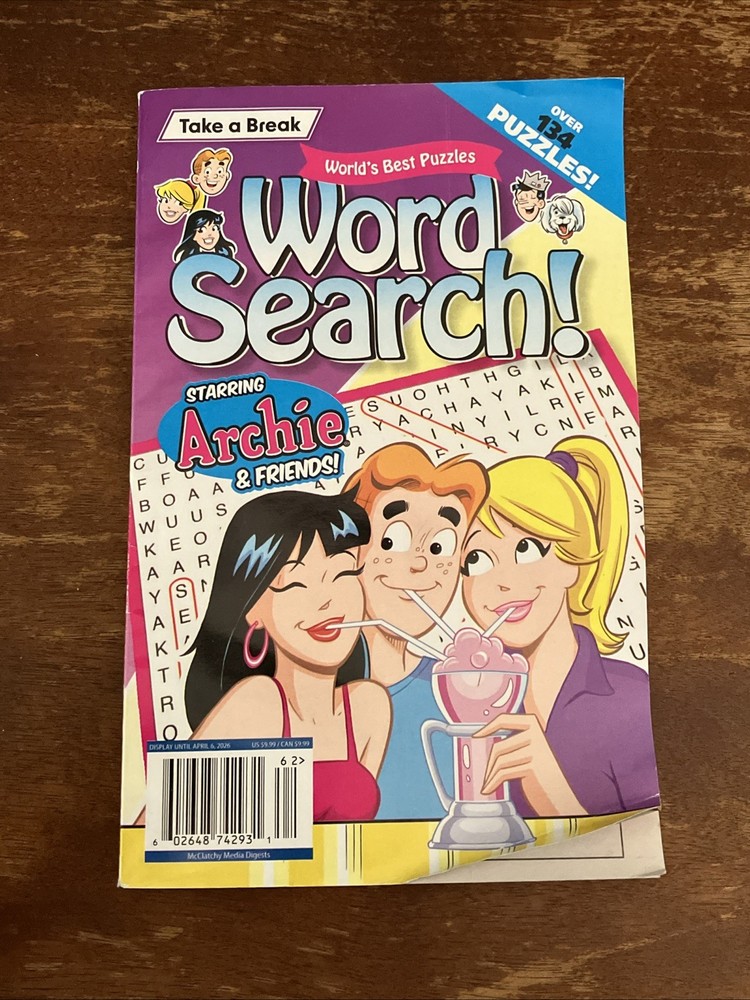 Take a Break Archie & Friends Word Search ~Over 134 Puzzles ~ April 2026