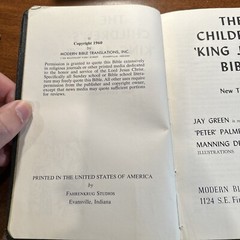 The Children’s King James Bible Modern Translation New Testament HC 1960 Bonded