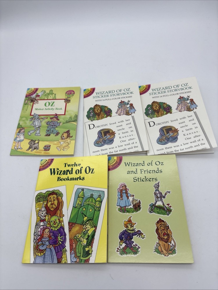 Lot Of 5 Wizard Of Oz Dover Little Activity Book Books 4 Sticker 1 Bookmark