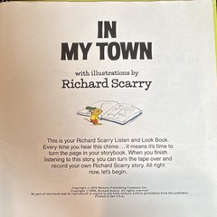 Listen 'n Look Book In My Town by Richard Scarry HC Illustrated 1976