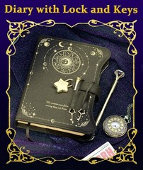 Faux Leather Diary with Star Lock – 360 Kraft Pages & Keepsake Pockets