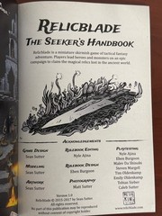 Relicblade: the Seeker’s Handbook Version 1.0 by Sean Sutter 2017 Paperback