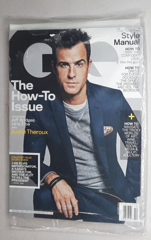 GQ Magazine October 2013 Justin Theroux Idris Elba Jeff Bridges Style New Sealed
