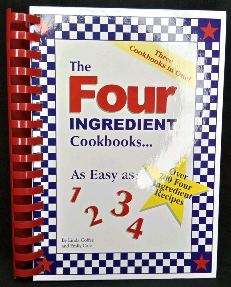 Vintage Cookbook Four Ingredient Recipes Spiral Bound Hardcover 376 Pages