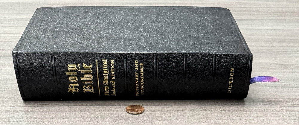 Unmarked 1971 KJV Dickson New Analytical Indexed Bible; Black Leather Thumb Tabs