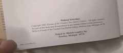 Walloon Yesterdays 2003 MULTI-SIGNED by Authors Erb Hermann Schloff Michigan HC
