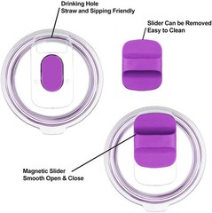 Rambler MagSlider Replacement Lid 30oz 2Pack, Magnetic Clear