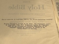 HOLY BIBLE Self Pronouncing RSV 1962 Cokesbury vtg Revised Standard illustrated