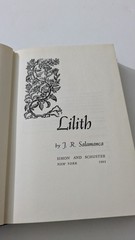 Lilith by J. R. Salamanca 5th Printing Hard Cover