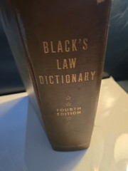 BLACK’S LAW DICTIONARY Fourth Edition 4th West Publishing Company 1951 Hardcover