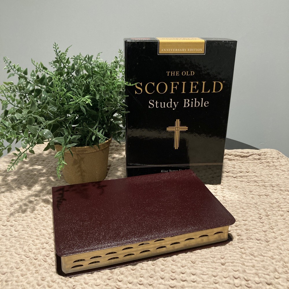 Leather KJV Old Scofield Study Bible 1917 notes Red letter Thumb-Indexed