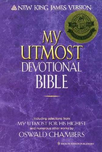 My Utmost Devotional Bible New King James Version – Hardcover – GOOD