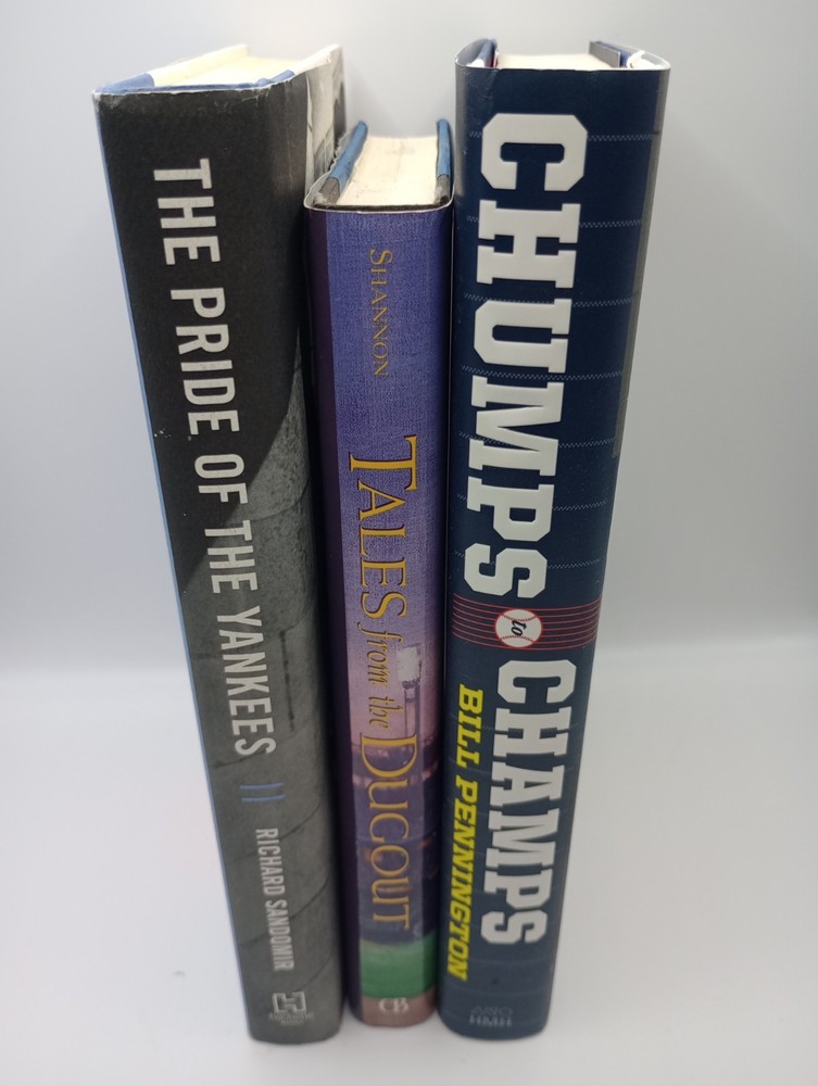 Baseball Book Lot 3 HC Pride of the Yankees Chumps to Champs Dugout