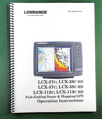 Lowrance LCX-112C Instruction Manual: Full Color 232 Pages & Protective Covers