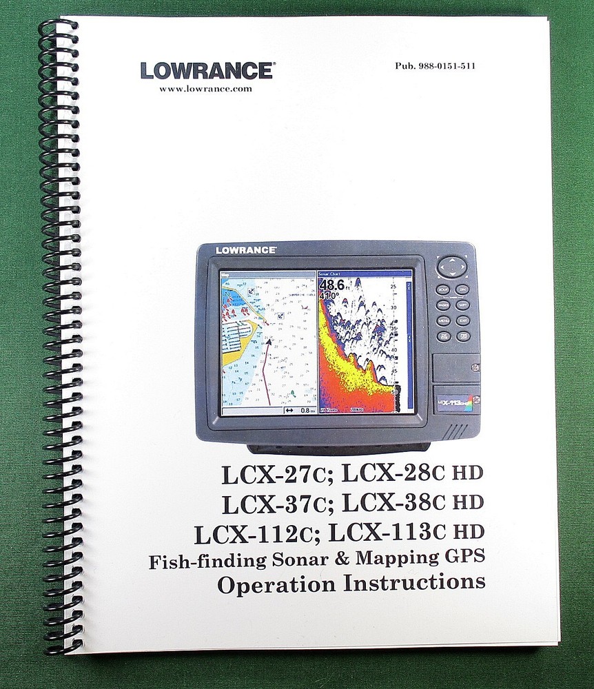 Lowrance LCX-37c Instruction Manual: Full Color 232 Pages & Protective Covers