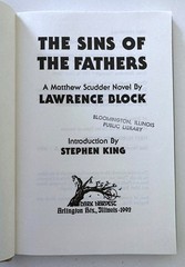 The Sins of the Fathers Lawrence Block Intro by Stephen King 1st HC Ed Ex Lib VG