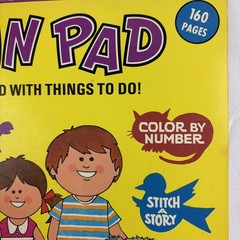 Vintage 1970s FUN PAD Coloring and Activity Book 160 Pages Used