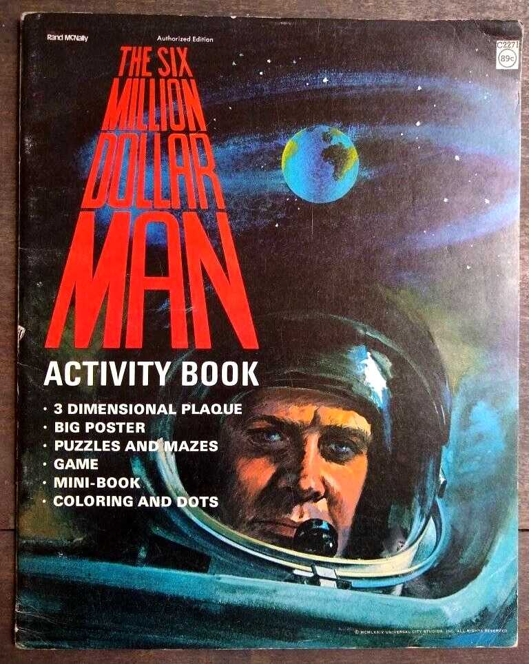 The Six Million Dollar Man Activity Book, Poster, Puzzles, 3D Plaque, Games