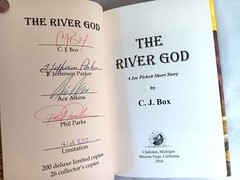 C.J. Box–THE RIVER GOD 1st ed 1st ptg HCDJ 2018 Deluxe Edition Signed/Ltd.