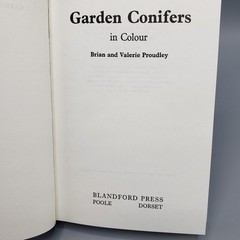 Garden Conifers in Colour Proudley Vintage 1984 HCDJ Blandford Color Series UK