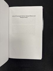 Lives of Leonard Calvert, Samuel Ward, and Thomas Posey by William Gammell…