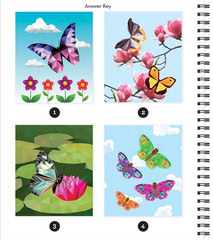 Brain Games – Sticker by Number: Butterflies – 2 Books in 1 (42 Images to Sticke