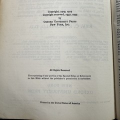 1945 Scofield Reference Bible KJV Oxford Hand Grained Morocco Leather USA Vtg