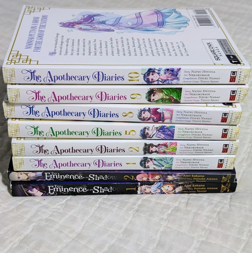 (8) Magna Books The Apothecary Diaries 1-2, 5, 8-10 & The Eminence In Shadow 1-2